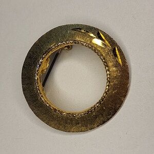 Elegant Gold-Tone Circular Brooch